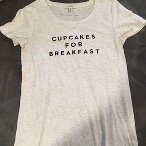 Cupcakes for breakfast heather gray tee size ps